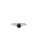 Meadowlark - Hexagon Solitaire Ring Sterling Silver Thai Garnet