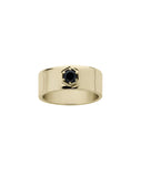 Meadowlark - Hex Stone Band 9ct Yellow Gold Midnight Sapphire