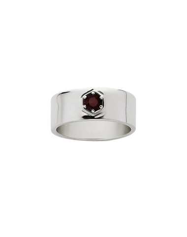 Meadowlark - Hex Stone Band Silver Thai Garnet