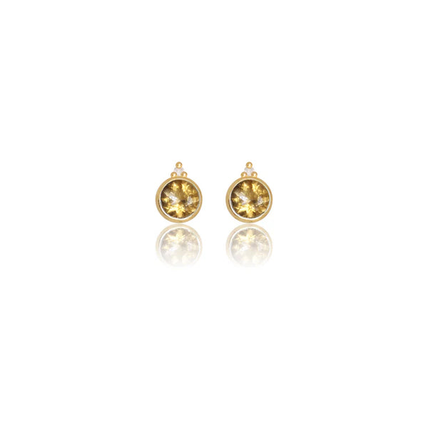 Diamonds By Georgini - Natural Citrine And Two Natural Diamond November Earrings