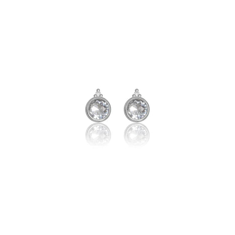 Diamonds by Georgini - Natural Aquamarine and Two Natural Diamond March Earrings Silver