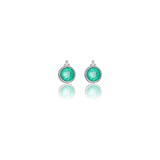 Diamonds by Georgini Natural - Green Agate and Two Natural Diamond May Earrings Silver