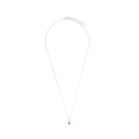 Diamonds by Georgini - Natural Citrine and Diamond November Pendant Silver