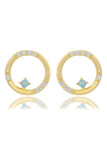 Georgini - Opal Glow Blue Created Opal Circle Earrings Gold