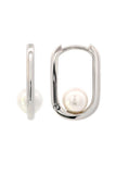 Georgini - Pearl Oval Hoops Silver