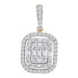 Brent Weatherall - 9ct Two Toned Diamond Cluster Pendant On A 9ct Yellow Gold 45cm Chain