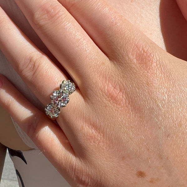BWJ - 9ct Two Tone Lab Grown Diamond Set 3X Stone Ring