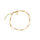 Rosefield Jewellery - Cyrstal Paperclip Bracelet Gold Plated