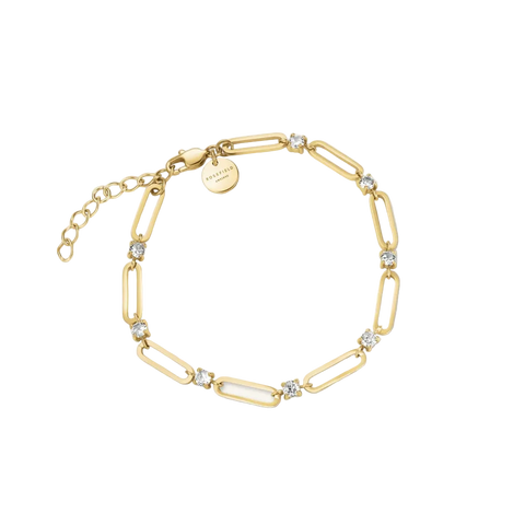 Rosefield Jewellery - Cyrstal Paperclip Bracelet Gold Plated