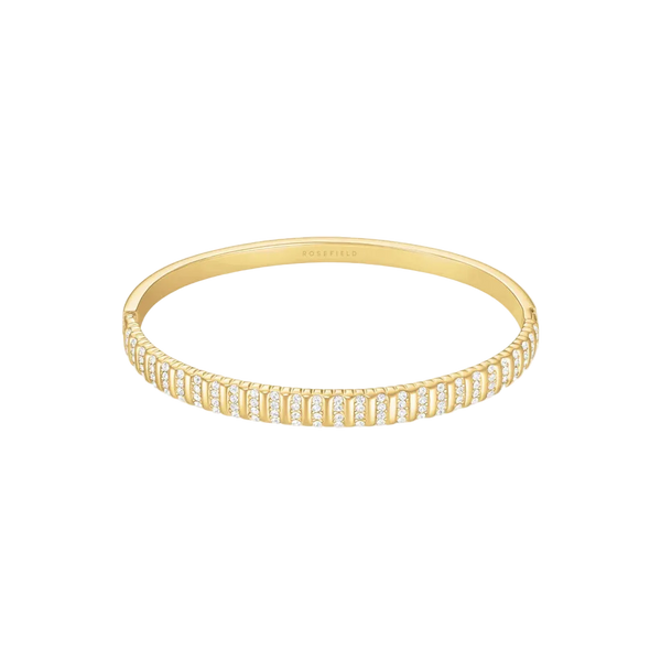 Rosefield Jewellery - Striped Crystal Bangle Gold Plated