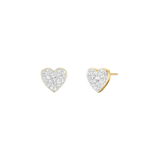 Rosefield Jewellery - Pave Heart Studs Gold Plated