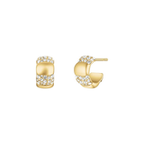 Rosefield Jewellery - Striped Crystal Huggies Gold Plated