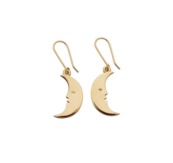 Karen Walker - Moon Earrings Gold Plated