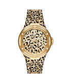 Michael Kors - Lennox Three-Hand Black and Gold-Tone Stainless Steel Watch