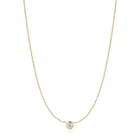 Ania Haie - Glimmer Solitaire Necklace Gold Plate