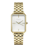 Rosefield Watch - Octagon Extra Small White Dial Gold Strap Watch