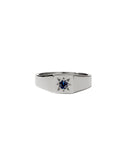 Meadowlark - Remy Signet Ring Sterling Silver & Blue Sapphire