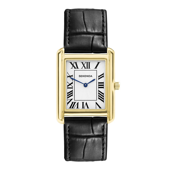 Sekonda - Mens Clement Guilloche Dial Black Leather
