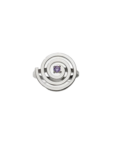 Meadowlark - Spiral Ring Set SS Amethyst