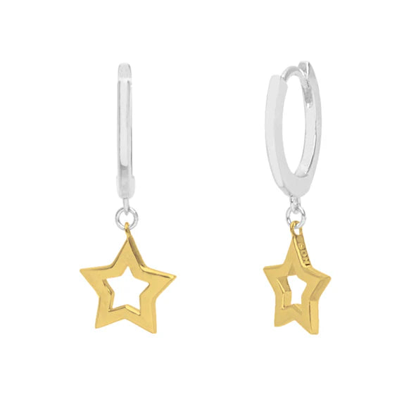 Boh Runga - Super Star Huggie Silver & 14ct Gold Plated