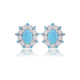 Georgini - Opal Glow Barangaroo Blue Created Opal Earrings