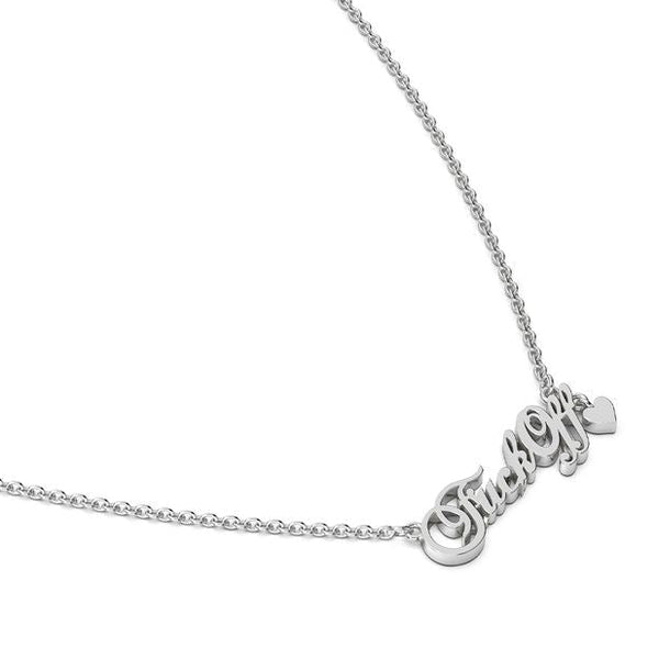 Stolen Girlfriends Club - F*ck Off Script Necklace Silver