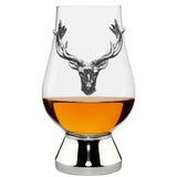 English Pewter Company - The Glencairn Whisky Glass With Pewter Base and Stag Head 200ml