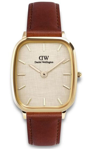 Daniel Wellington - Marlon St Mawes Gold & Brown Linen Watch