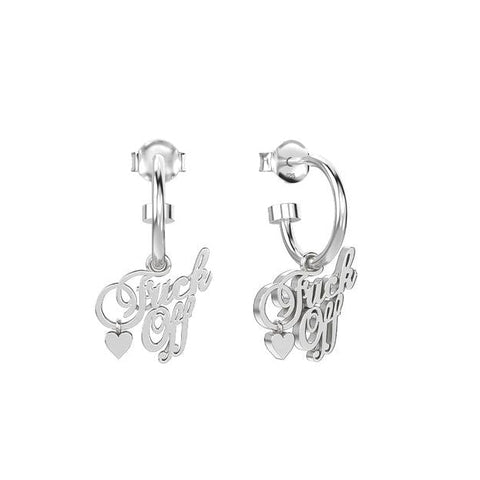 Stolen Girlfriends Club - F*ck Off Script Anchor Earrings Silver