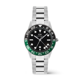Daniel Wellington - Iconic GMT Link Black Green Ceramic Bezel Silver