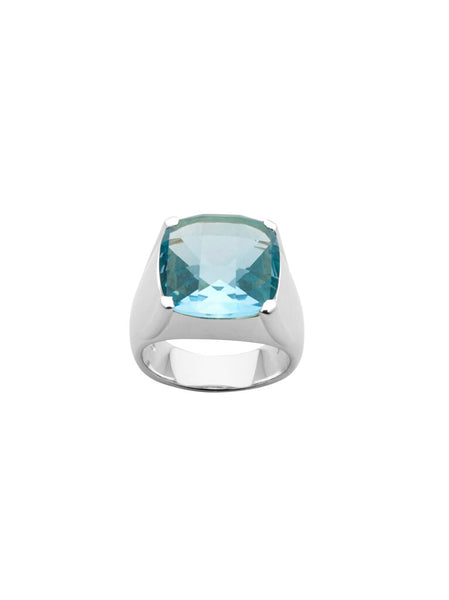 Karen Walker - Chequerboard 14mm Blue Topaz Ring