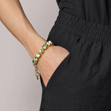 Dyrberg Kern - Conian Gold Tennis Bracelet Light Green
