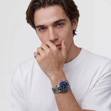 Daniel Wellington - Iconic GMT Link Black Blue Ceramic Bezel Silver