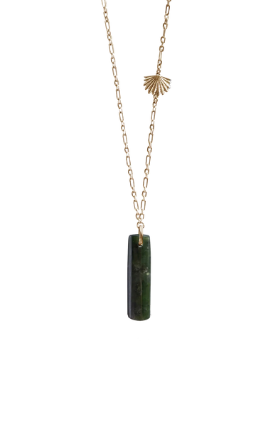 Boh Runga - Pounamu Pīwakawaka drop Pendant Gold Plate