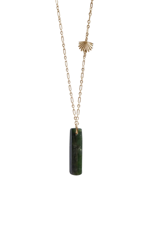 Boh Runga - Pounamu Pīwakawaka drop Pendant Gold Plate