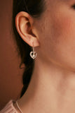Karen Walker - Flaming Heart Earrings with Fresh Water Pearls Silver