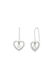 Karen Walker - Flaming Heart Earrings with Fresh Water Pearls Silver