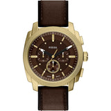 Fossil - Machine Gold/Brown Leather Watch