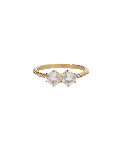 Meadowlark - Luna Ring 9ct Rose Gold Morganite & White Diamond