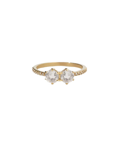 Meadowlark - Luna Ring 9ct Rose Gold Morganite & White Diamond