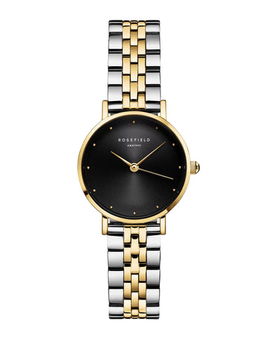 Rosefield - Small Edit Black Gold Silver Duotone Bracelet Watch