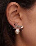 Meadowlark - Bow Pearl Studs Gold Plated