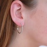 Brent Weatherall - 9ct Yellow Gold Diamond Set Hinged Hoop Earrings