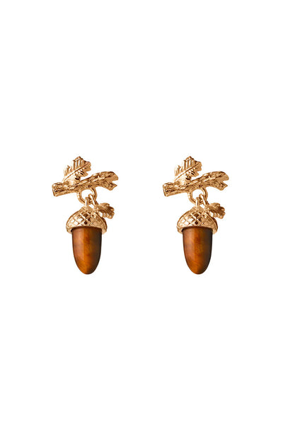 Karen Walker - Karen Walker Acorn and Leaf Studs Gold