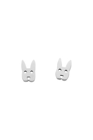 Karen Walker - Mini Rabbit Studs Silver