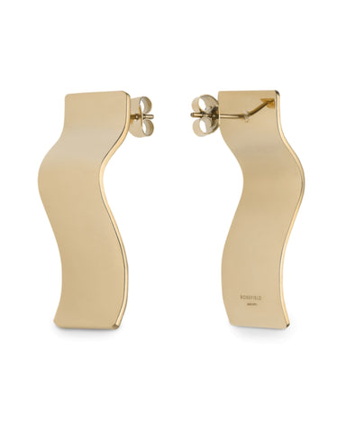 Rosefield Jewellery - Lois Wave Charm Earrings Gold