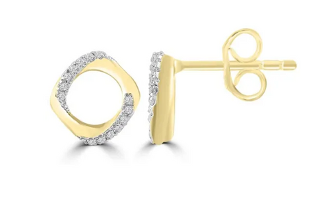 Brent Weatherall - 9ct Yellow Gold Diamond Set Studs