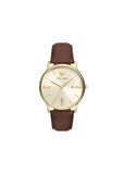 Emporio Armani - Brown Leather Gold Case Watch