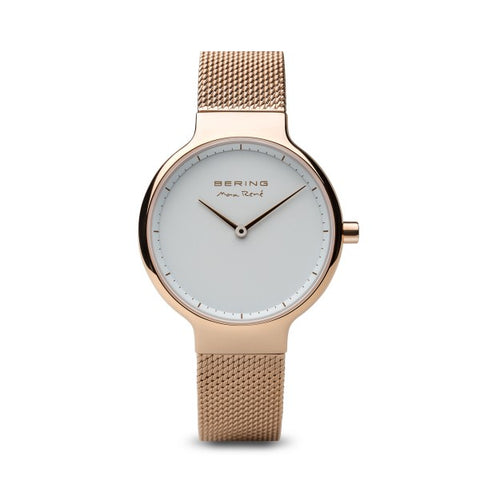 Bering - Max René Polished Rose Gold, Rose Gold Mesh 31mm