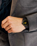 Ted Baker - Cment Black Leather Strap Watch